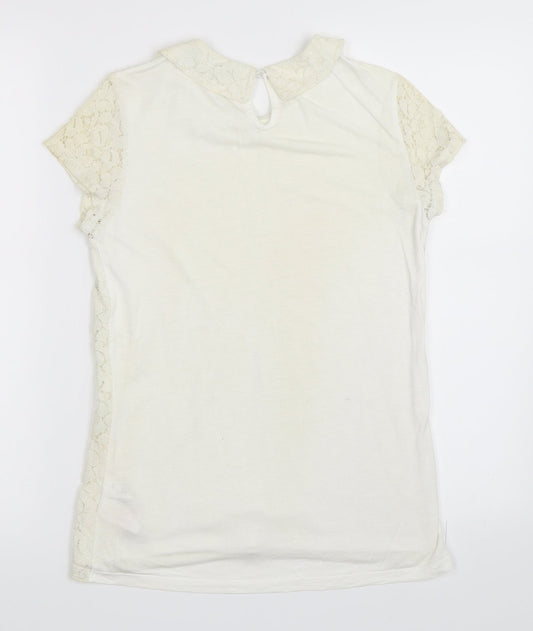 Dorothy Perkins Womens Ivory   Basic T-Shirt Size 6