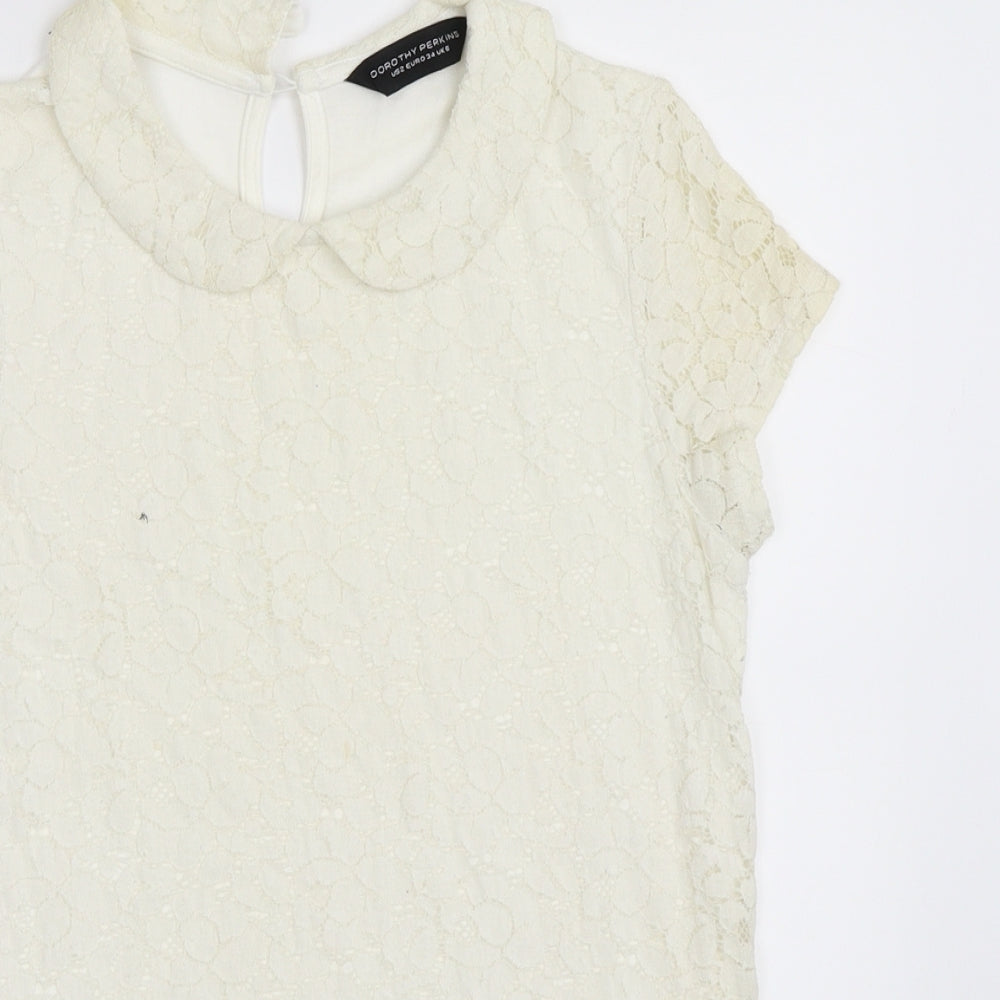 Dorothy Perkins Womens Ivory   Basic T-Shirt Size 6