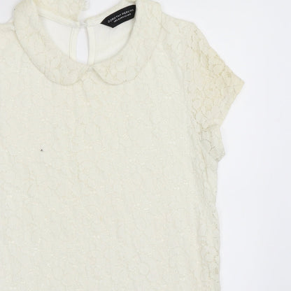 Dorothy Perkins Womens Ivory   Basic T-Shirt Size 6