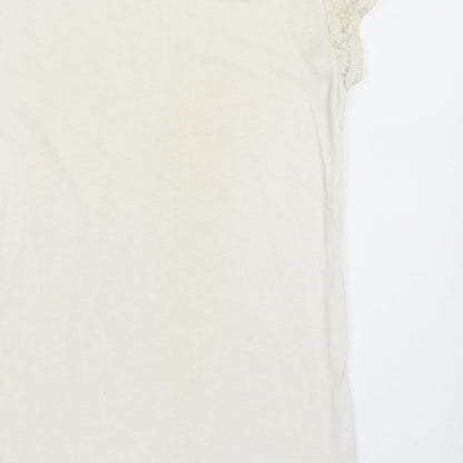 Dorothy Perkins Womens Ivory   Basic T-Shirt Size 6