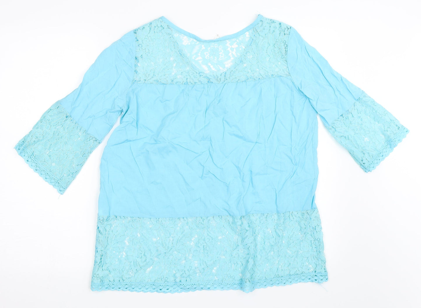 Womens UK Size S Preworn Blue Basic Blouse