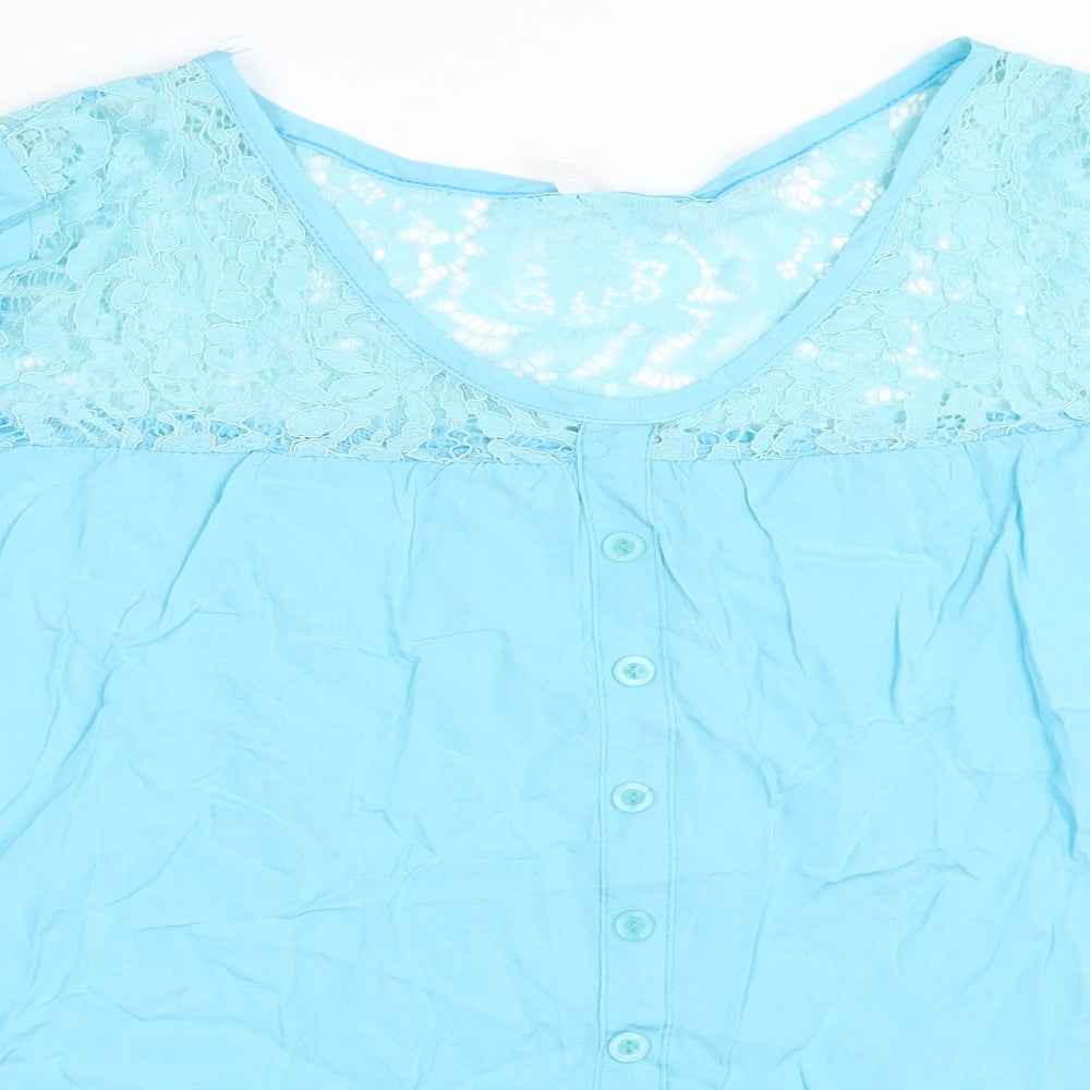 Womens UK Size S Preworn Blue Basic Blouse