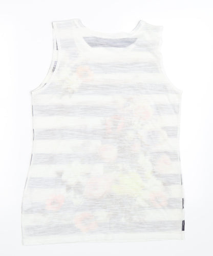 Womens UK Size 10 River Island White Basic Tank