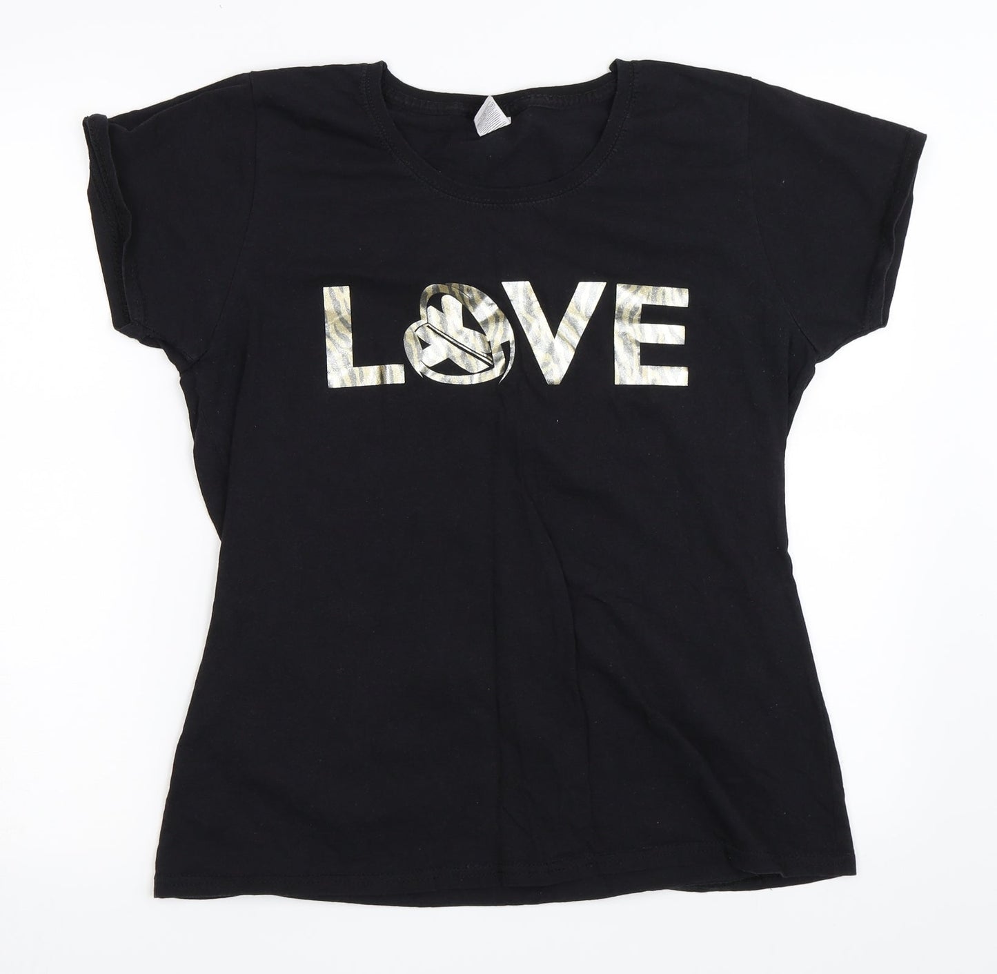 Womens UK Size 2XL Fruit of the Loom Black Basic T-Shirt