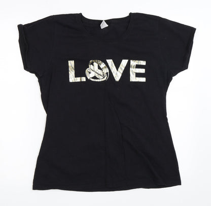 Womens UK Size 2XL Fruit of the Loom Black Basic T-Shirt