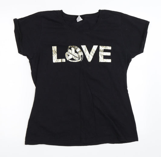 Womens UK Size 2XL Fruit of the Loom Black Basic T-Shirt