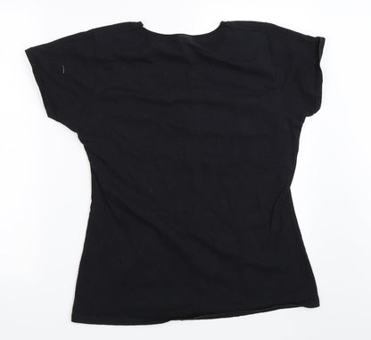 Womens UK Size 2XL Fruit of the Loom Black Basic T-Shirt
