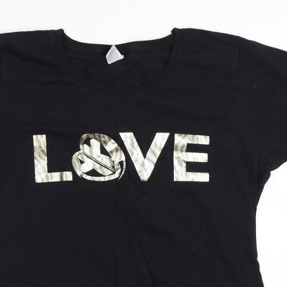 Womens UK Size 2XL Fruit of the Loom Black Basic T-Shirt
