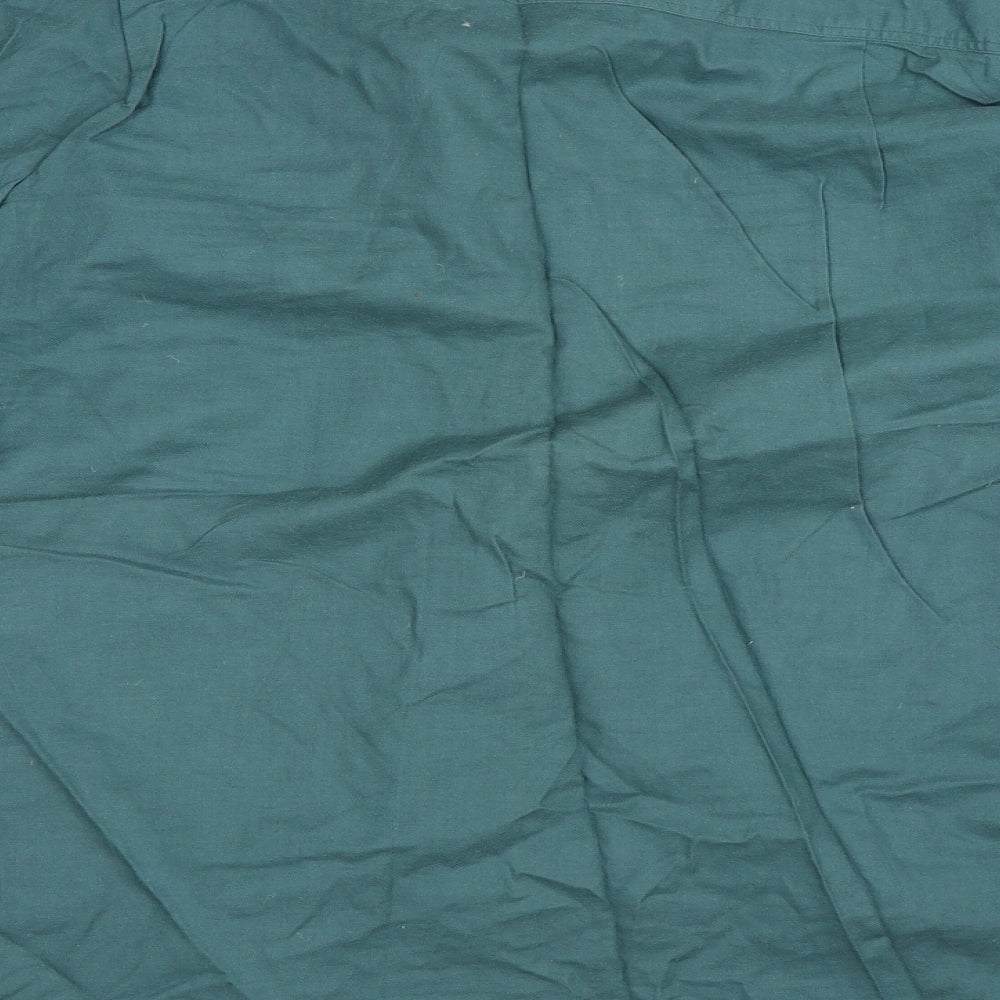 Mens UK Size S Preworn Green  Button-Up Long Sleeve Casual Shirt