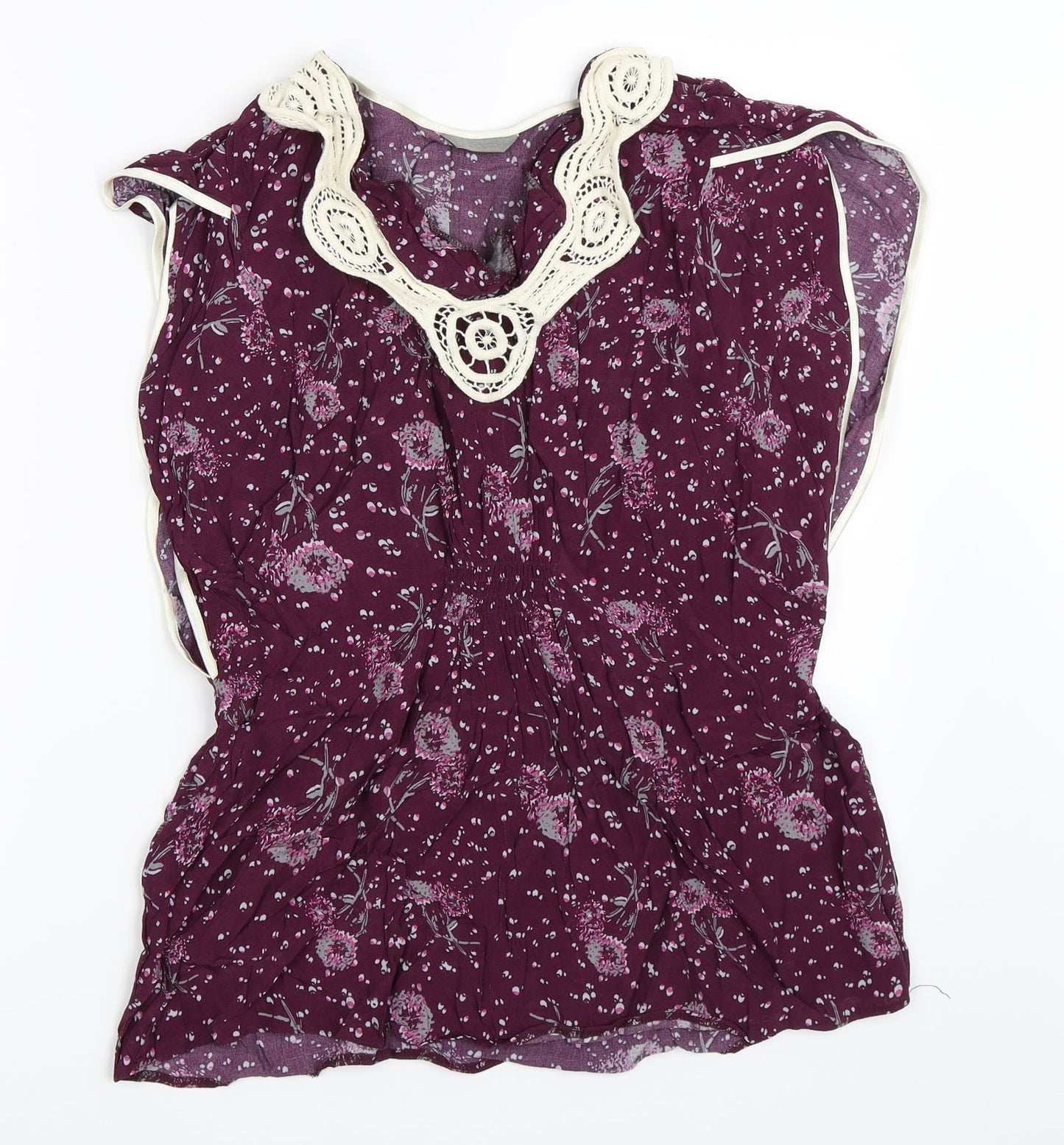 Womens UK Size 14 South Purple Basic Blouse