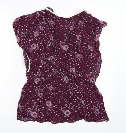 Womens UK Size 14 South Purple Basic Blouse