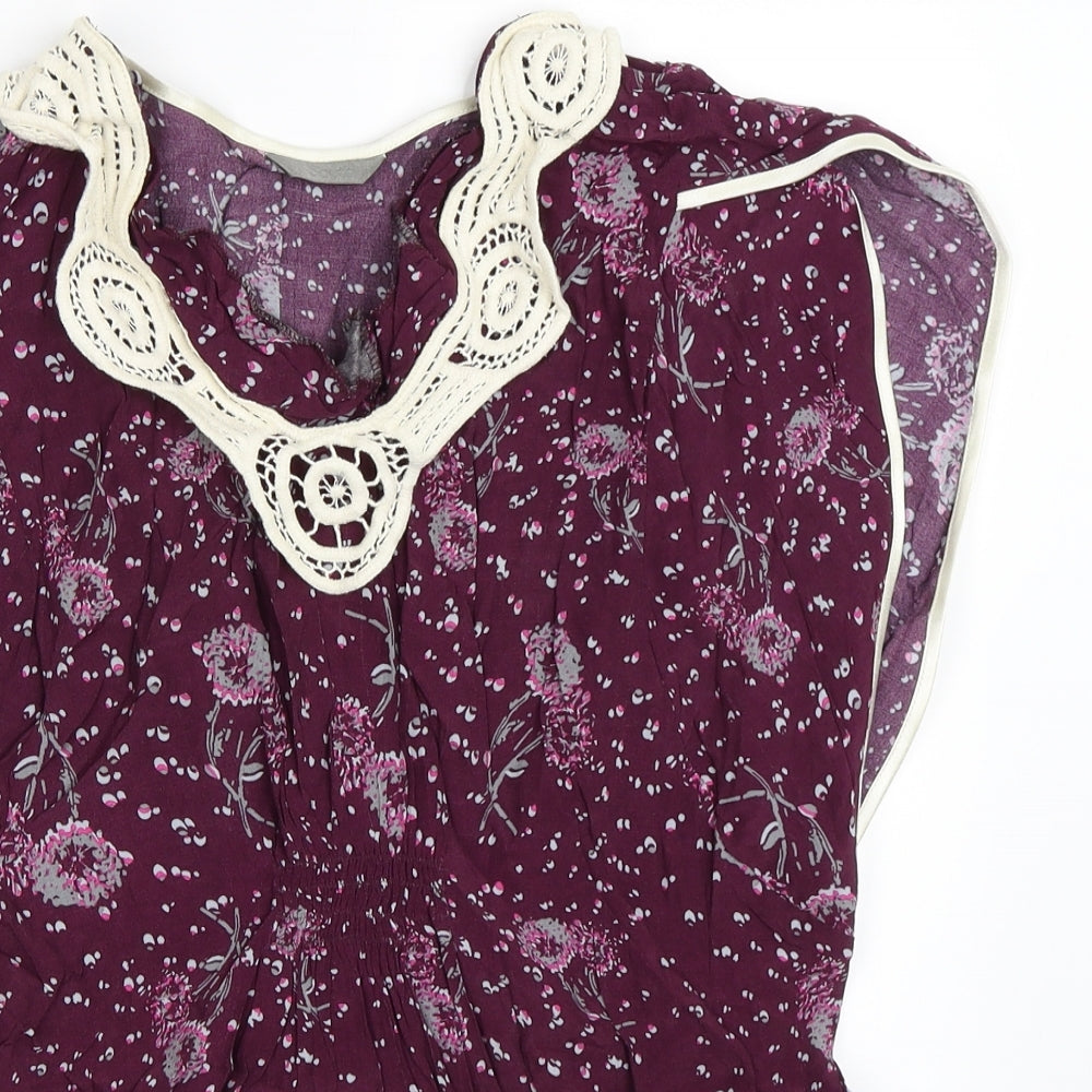 Womens UK Size 14 South Purple Basic Blouse