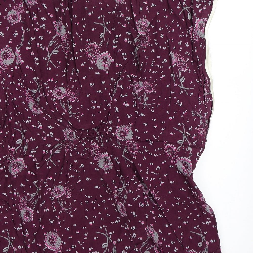 Womens UK Size 14 South Purple Basic Blouse
