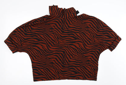 Primark Womens Orange Animal Print  Basic Blouse Size 12
