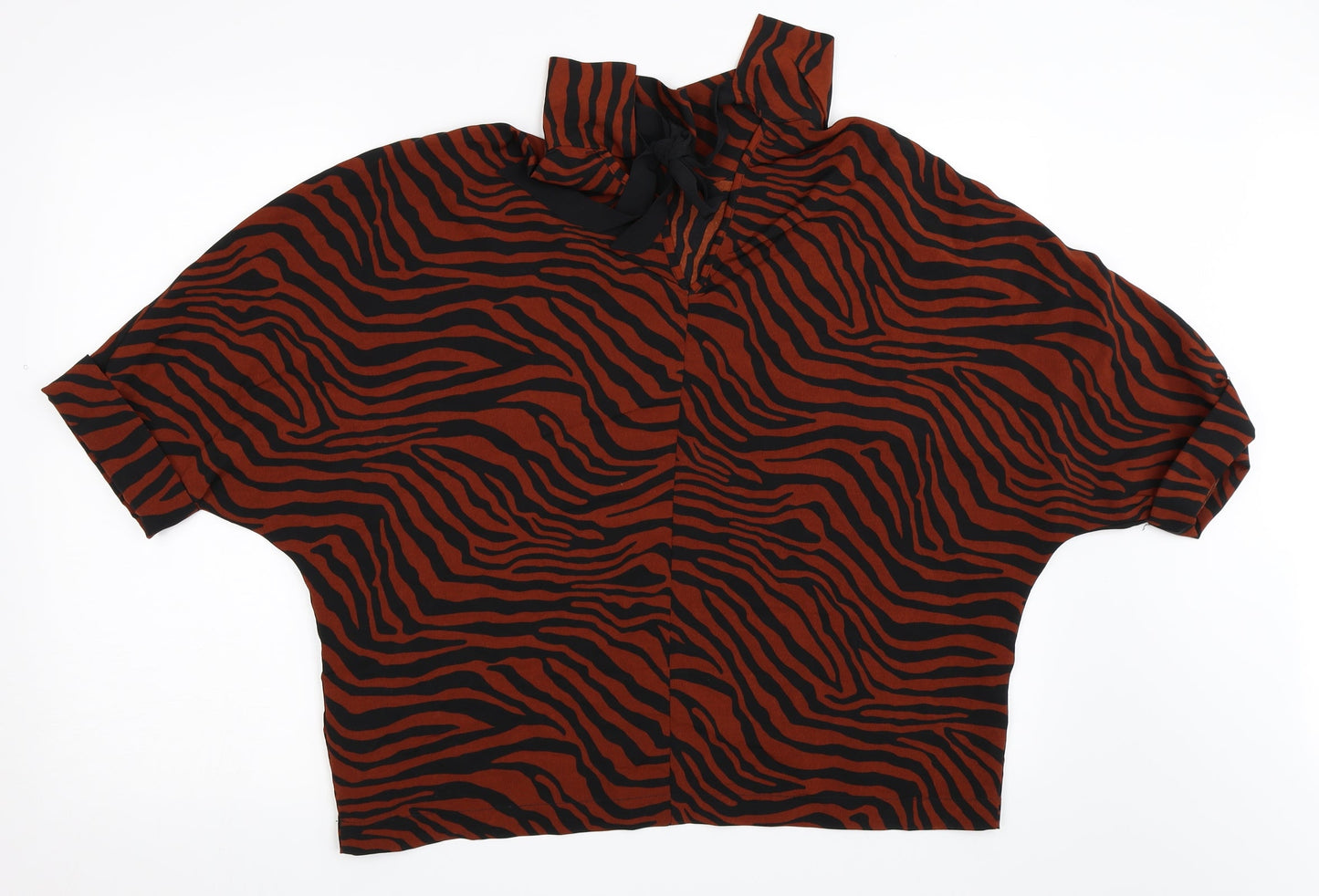 Primark Womens Orange Animal Print  Basic Blouse Size 12