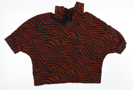 Primark Womens Orange Animal Print  Basic Blouse Size 12