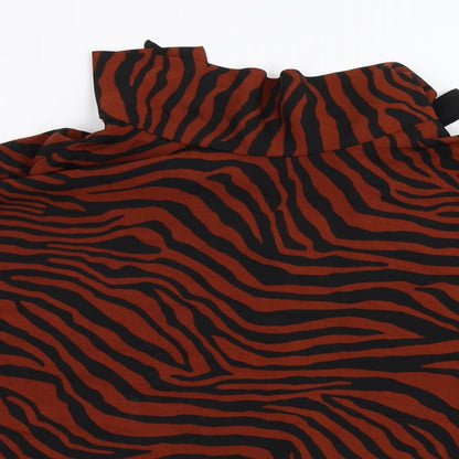Primark Womens Orange Animal Print  Basic Blouse Size 12
