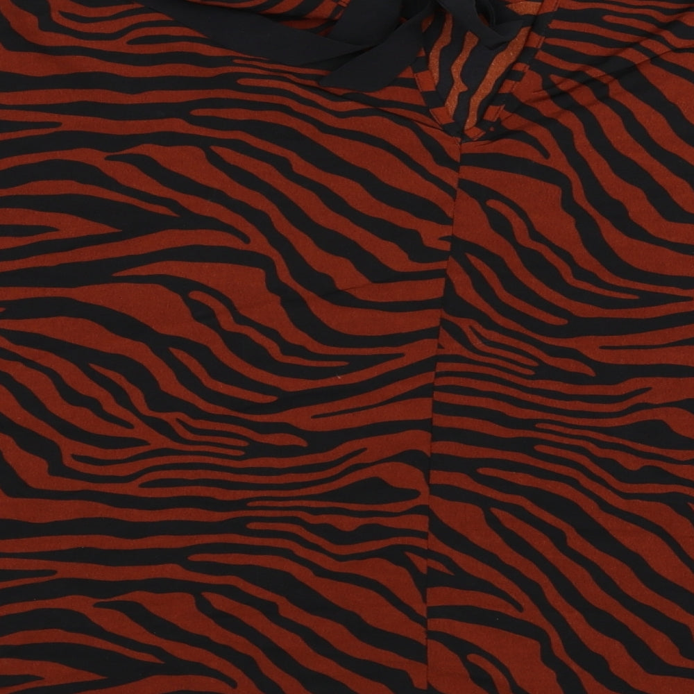 Primark Womens Orange Animal Print  Basic Blouse Size 12