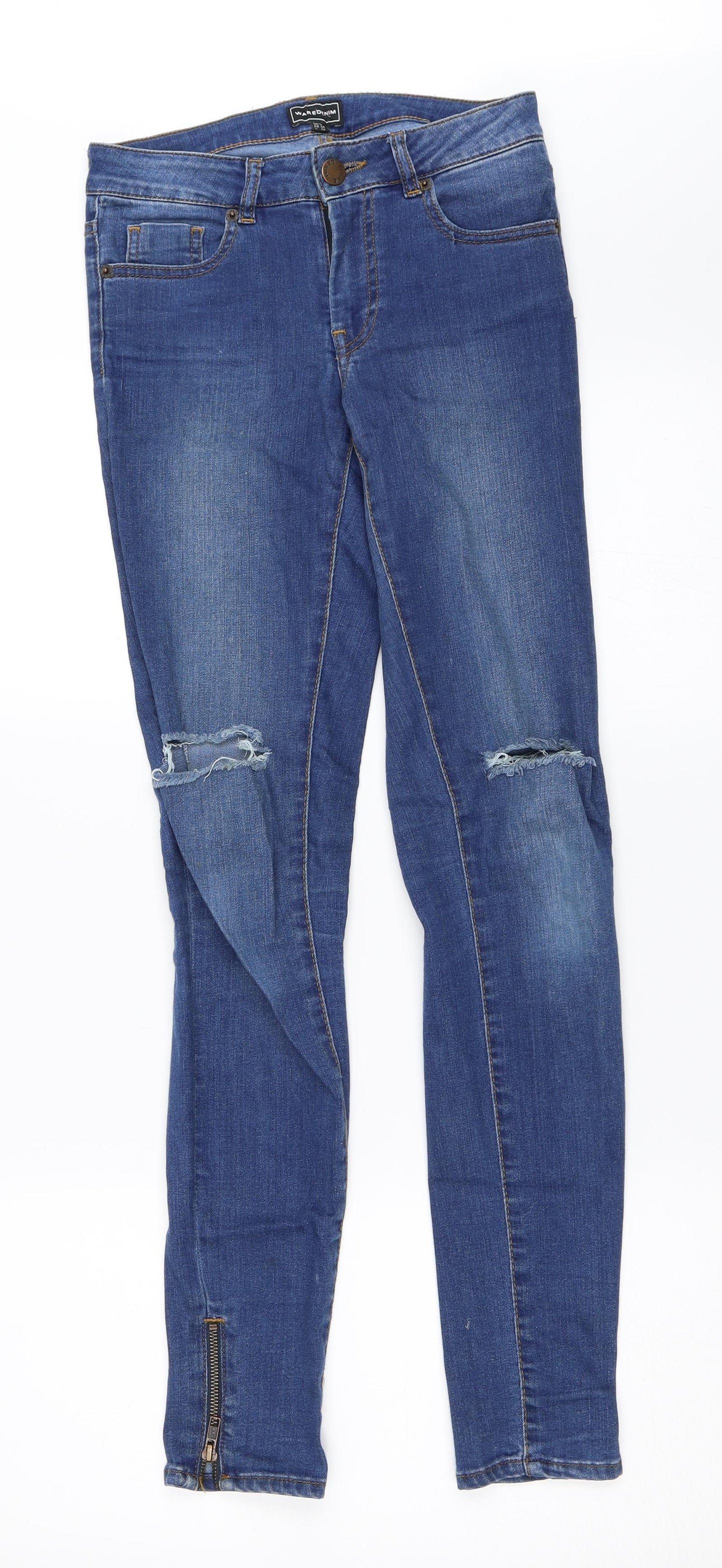 Womens UK Size 6 Warehouse Regular Fit Skinny Blue Jeans
