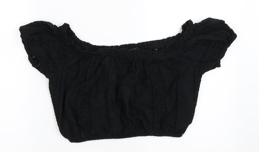 FOREVER 21 Womens Black   Cropped Blouse Size M