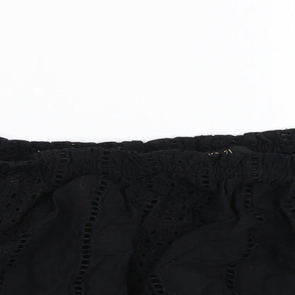 FOREVER 21 Womens Black   Cropped Blouse Size M