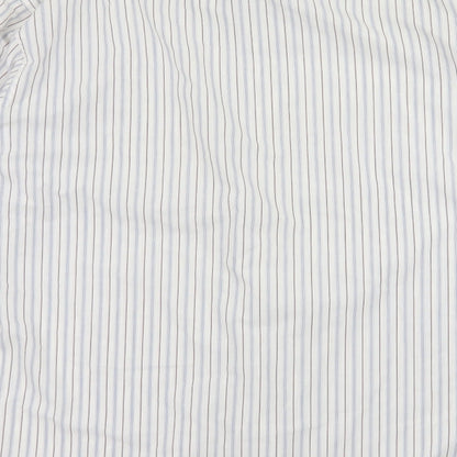 Mens UK Size 16 Marks and Spencer White  Button-Up Long Sleeve Casual Shirt