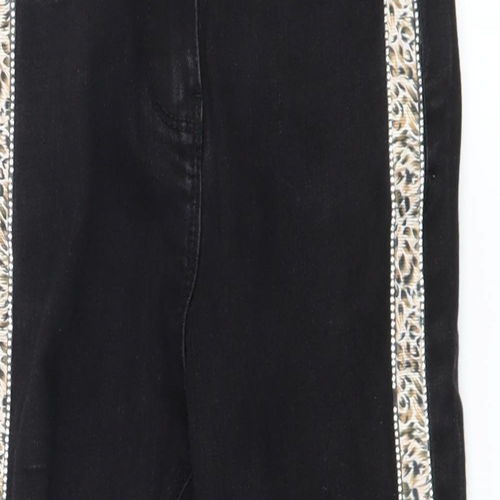 Matalan Girls Black Striped Denim Skinny Jeans Size 6 Years