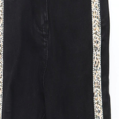Matalan Girls Black Striped Denim Skinny Jeans Size 6 Years