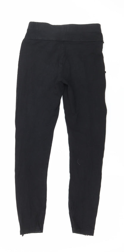 New Look Girls Black Striped Jersey Jegging Trousers Size 9 Years