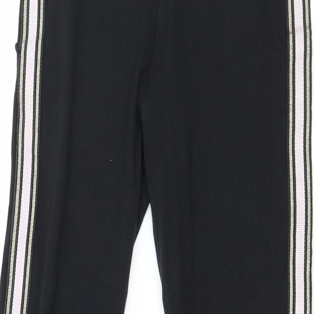 New Look Girls Black Striped Jersey Jegging Trousers Size 9 Years