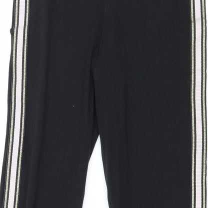 New Look Girls Black Striped Jersey Jegging Trousers Size 9 Years