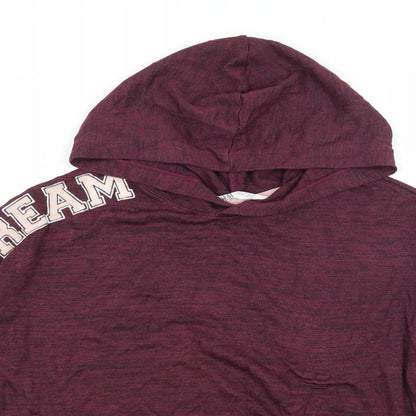 H&M Girls Purple  Jersey Pullover Hoodie Size 9-10 Years  - Living the dream
