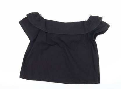 Womens UK Size S Flammode Black Basic Blouse