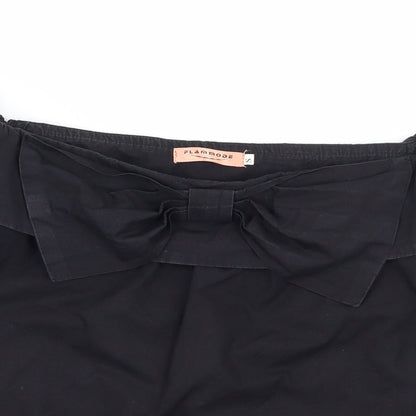 Womens UK Size S Flammode Black Basic Blouse
