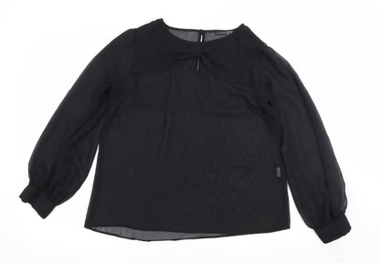 Womens UK Size 12 Atmosphere Black Basic Blouse