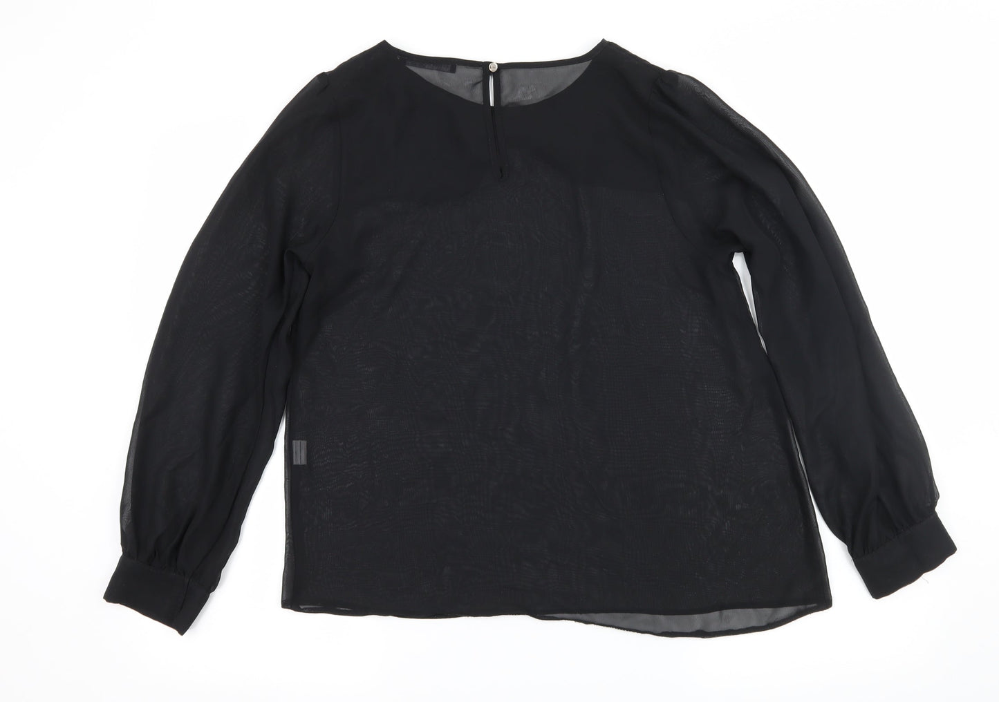 Womens UK Size 12 Atmosphere Black Basic Blouse