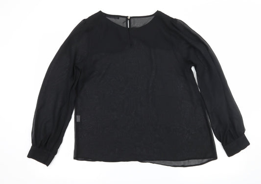 Womens UK Size 12 Atmosphere Black Basic Blouse