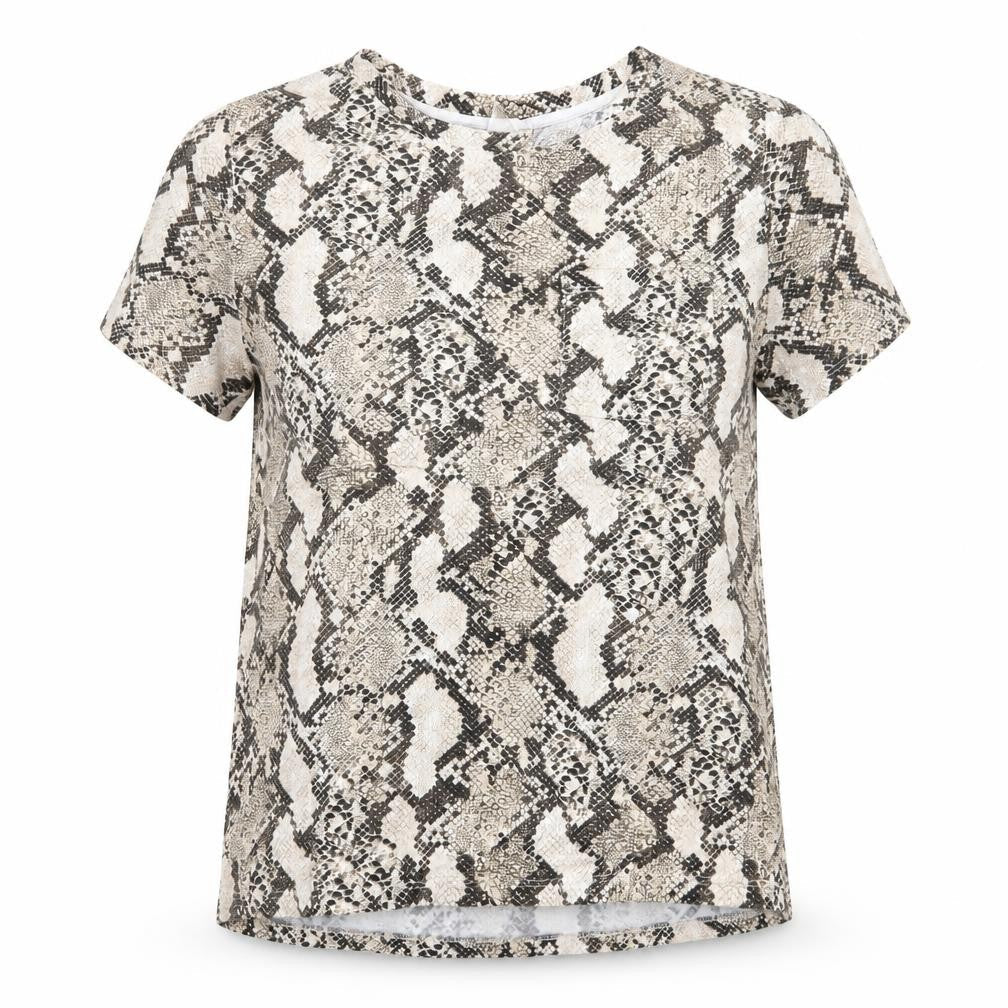 H&M Womens Brown Animal Print Jersey Basic T-Shirt Size S
