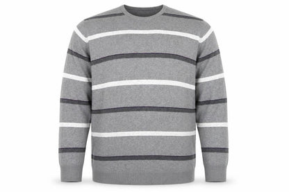 Mens UK Size 2XL Atlantic Bay Grey Pullover Jumper
