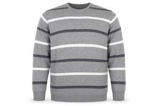 Mens UK Size 2XL Atlantic Bay Grey Pullover Jumper