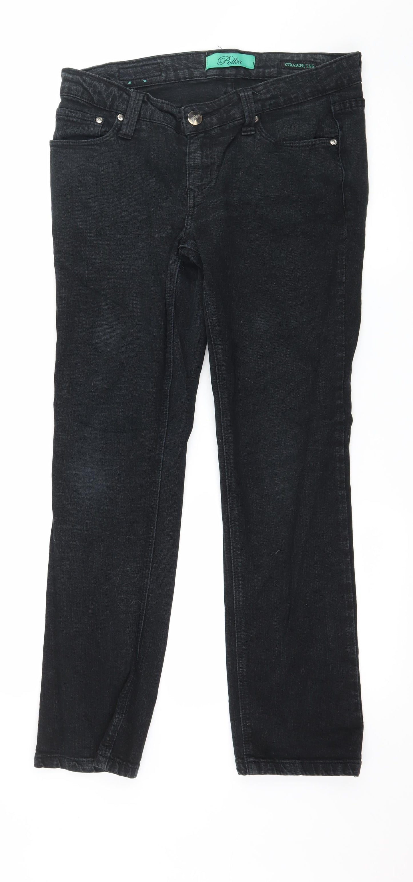 House of Denim Womens Black  Denim Straight Jeans Size 12 L28 in