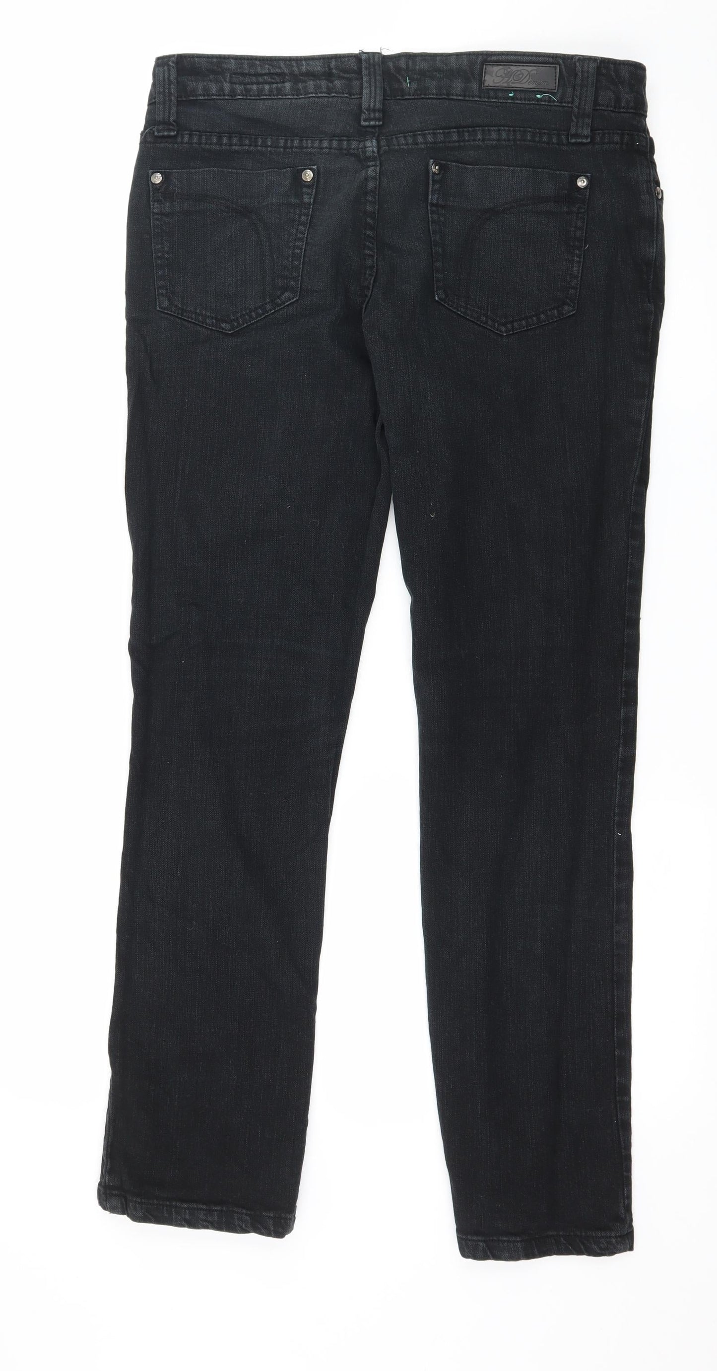 House of Denim Womens Black  Denim Straight Jeans Size 12 L28 in