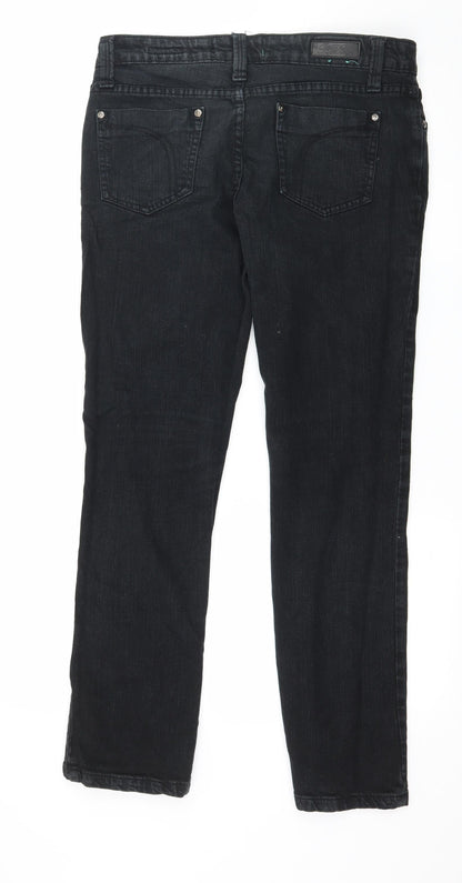 House of Denim Womens Black  Denim Straight Jeans Size 12 L28 in