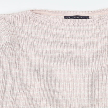 Marks and Spencer Womens Pink Striped Knit Pullover Jumper Size M