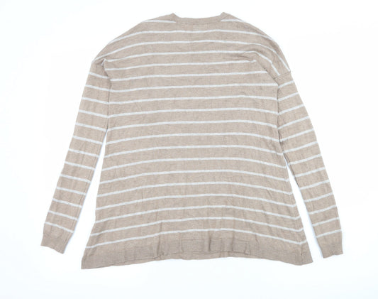 Atmosphere Womens Brown Striped Knit Pullover Jumper Size 8
