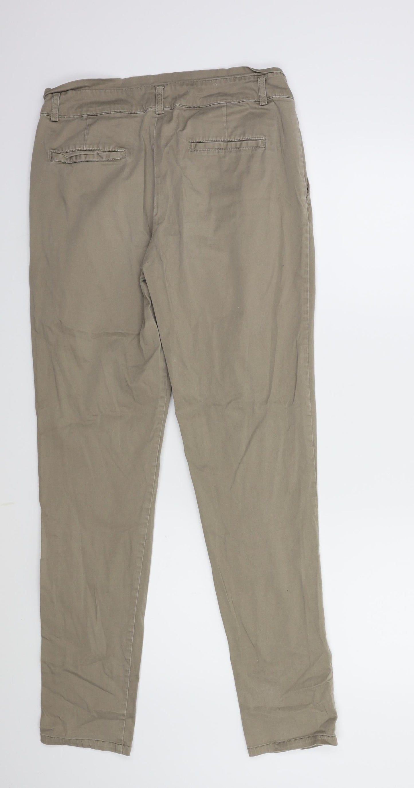 Womens UK Size 12 Etam Regular Fit Chino Beige Trousers