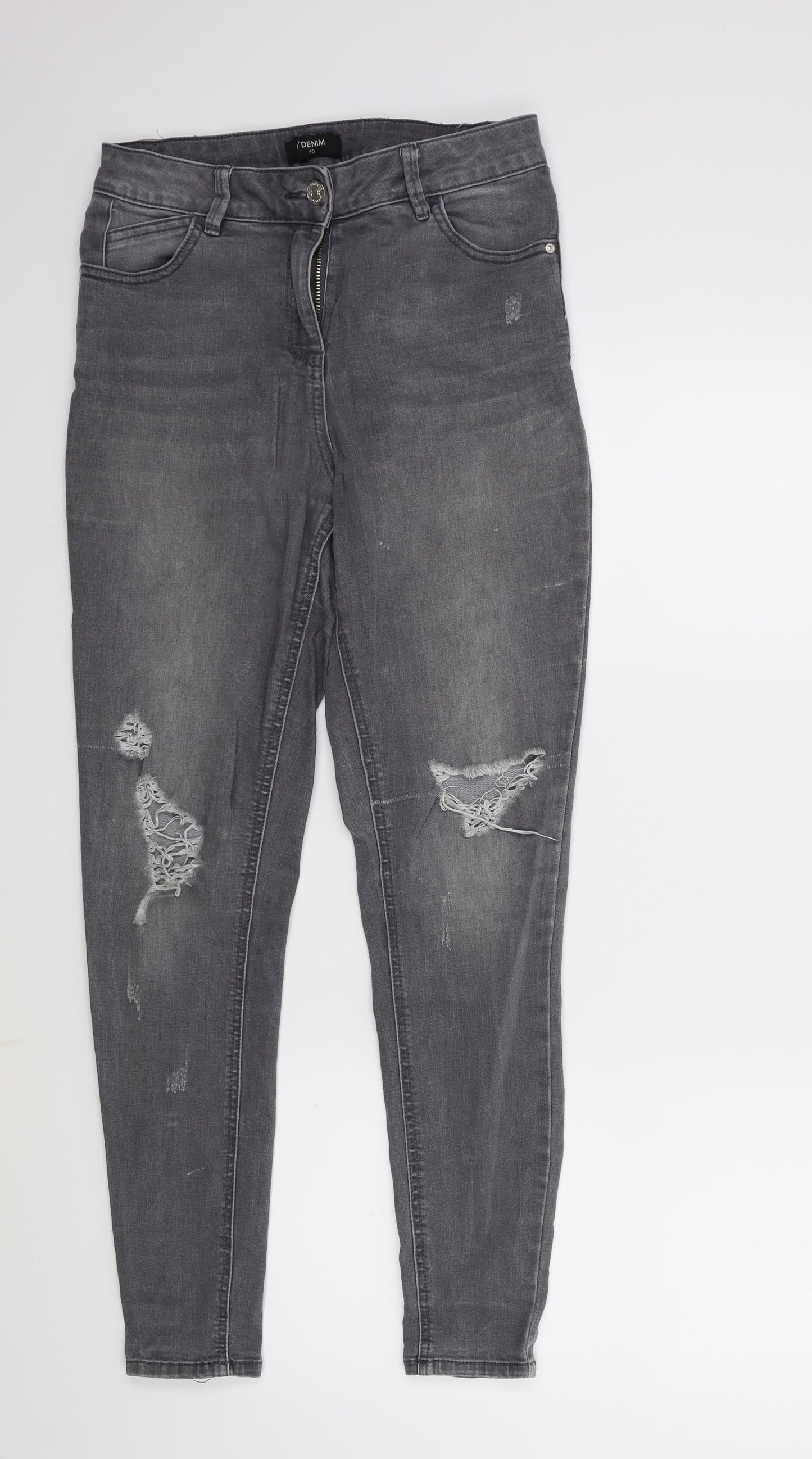 Matalan Womens Grey  Denim Skinny Jeans Size 10 L27 in