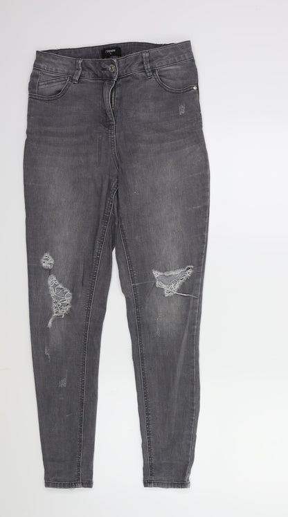 Matalan Womens Grey  Denim Skinny Jeans Size 10 L27 in