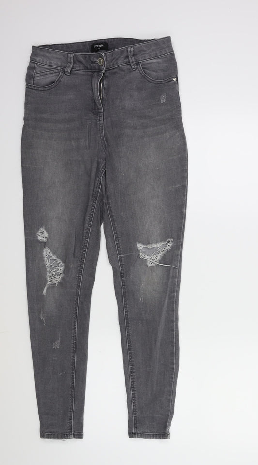Matalan Womens Grey  Denim Skinny Jeans Size 10 L27 in