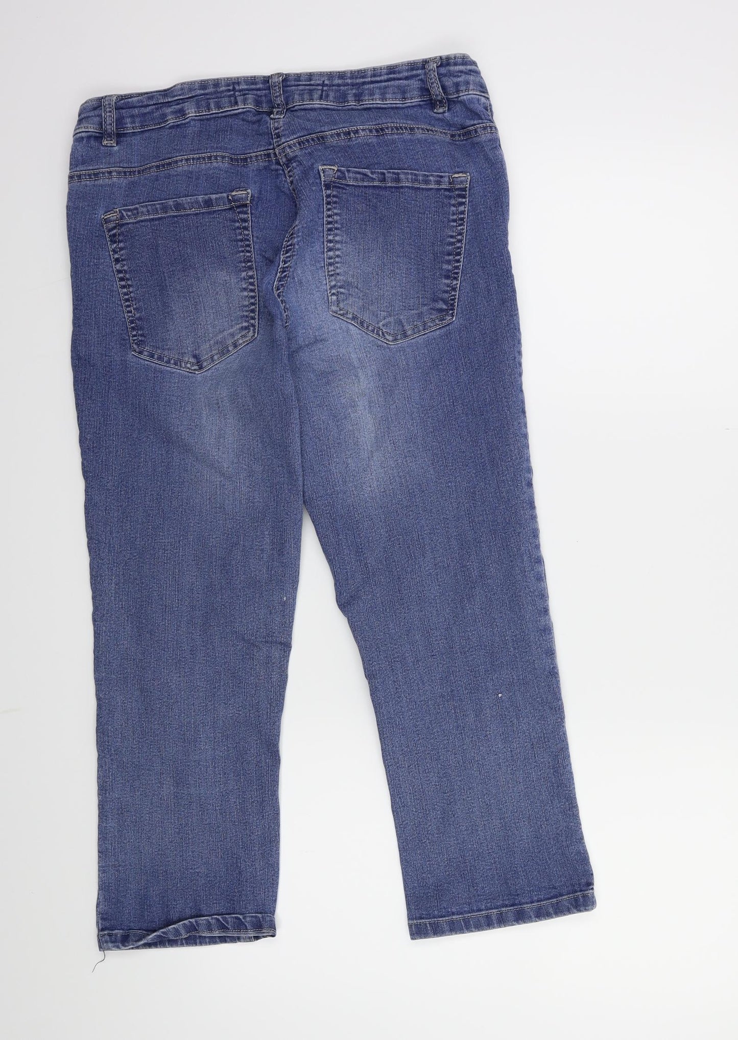 Womens UK Size 30 in Preworn Regular Fit Cropped Blue Jeans